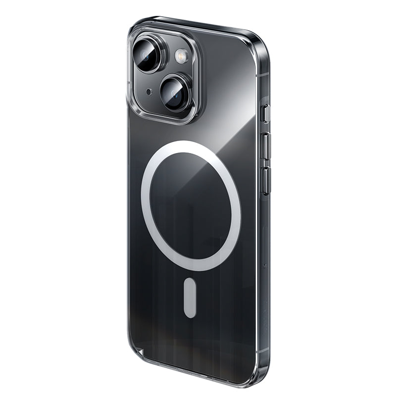 iPhone 15 Plus Kılıf Magsafe Şarj Özellikli Benks Crystal Serisi Şeffaf Kılıf Renksiz