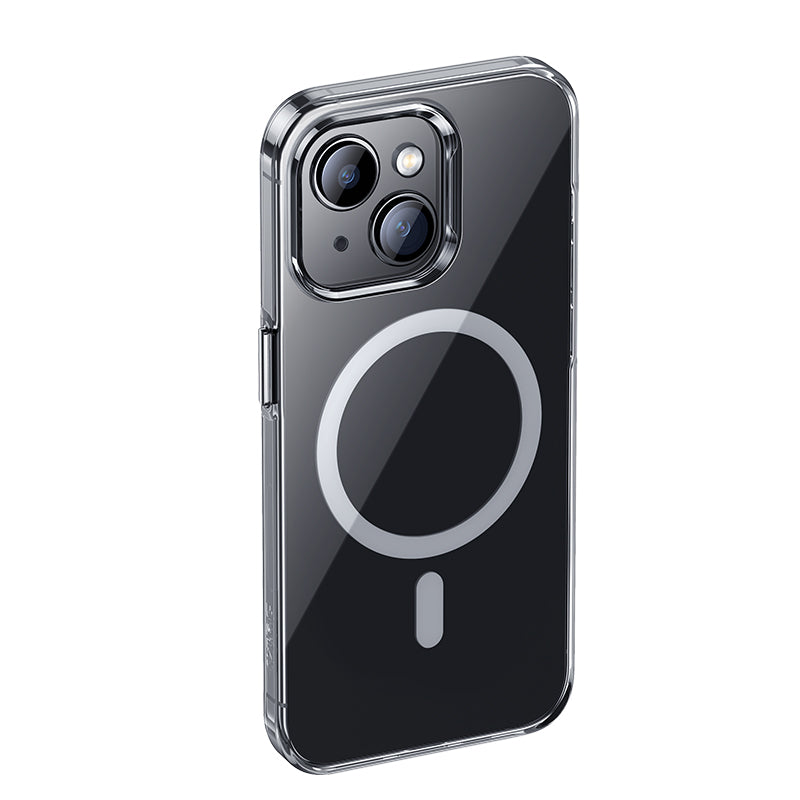 iPhone 15 Plus Kılıf Magsafe Şarj Özellikli Benks Crystal Serisi Şeffaf Kılıf Renksiz