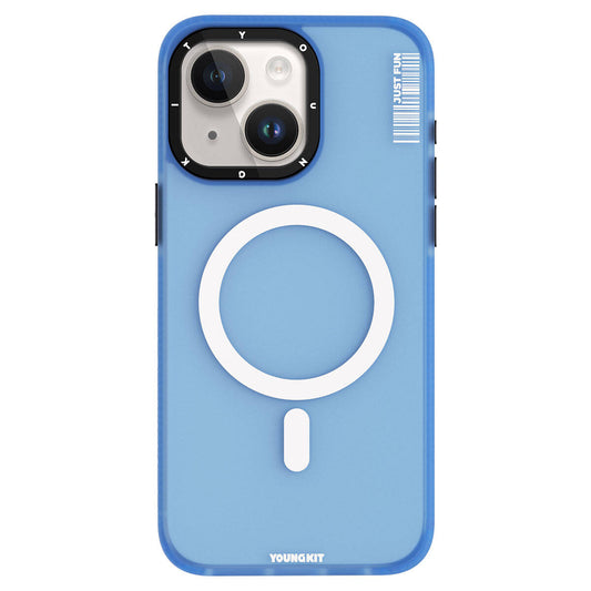 iPhone 15 Plus Kılıf Magsafe Şarj Özellikli Youngkit Colored Sand Serisi Kılıf Pembe