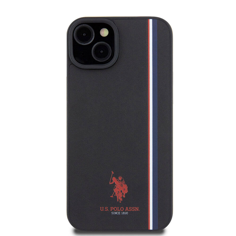 iPhone 15 Plus Kılıf U.S. Polo Assn. Orjinal Lisanslı Üç Renk Şerit Tasarımlı Baskı Logolu Kılıf Beyaz