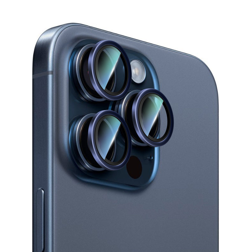 Apple iPhone 15 Pro CaseWorld Alloy Serisi Oleofobik Anti Reflective Kamera Lens Koruyucu Gümüş