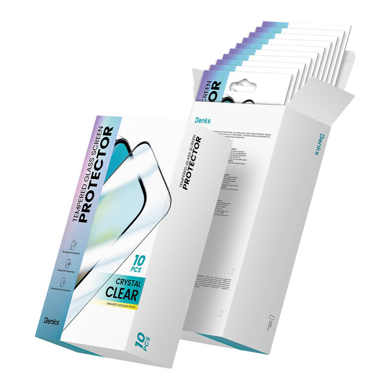 iPhone 15 Pro Hidrofobik Ve Oleofobik Özellikli Benks Privacy Air Shield Ekran Koruyucu 10'lu Paket Şeffaf