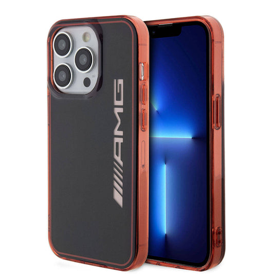 iPhone 15 Pro Kılıf AMG Orjinal Lisanslı Çift Katmanlı Şeffaf Büyük Logo Kılıf Siyah