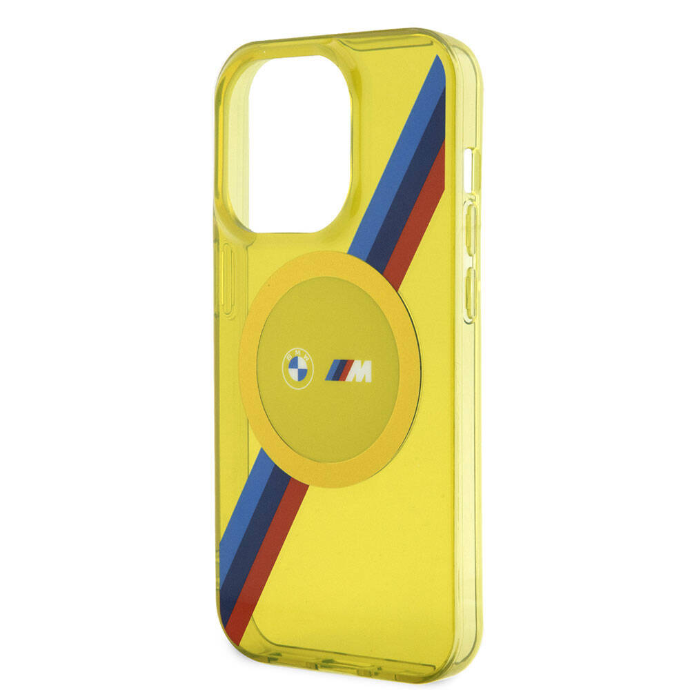 iPhone 15 Pro Kılıf BMW Magsafe Şarj Özellikli Transparan Tricolor Stripes Orjinal Lisanslı Kılıf Gri