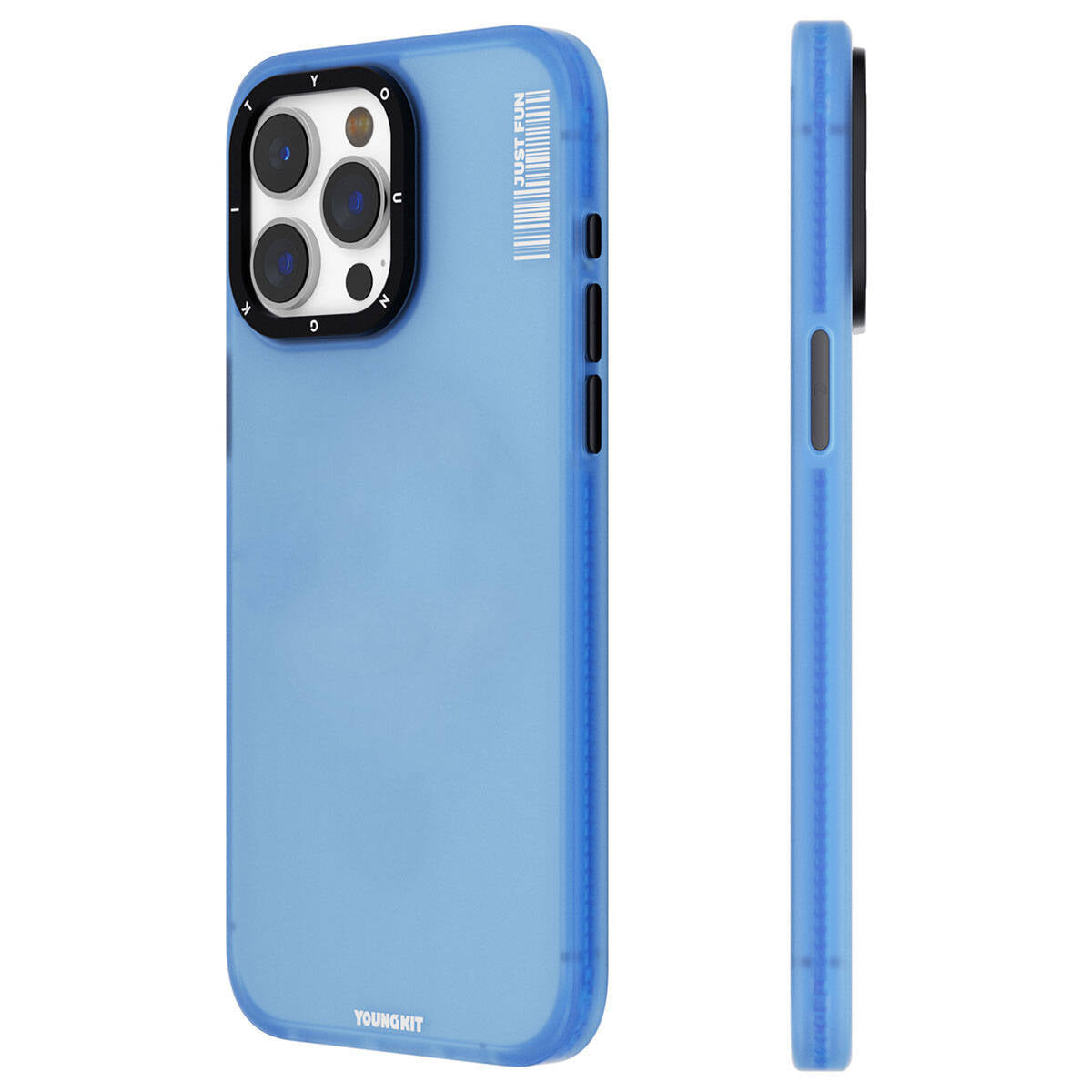 iPhone 15 Pro Kılıf Buzlu Mat Tasarım Youngkit Colored Sand Serisi Kılıf Mavi