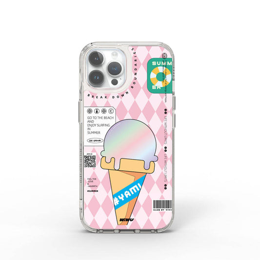 iPhone 15 Pro Kılıf Çift Katman Desenli Wiwu Summer Serisi Kılıf Pembe