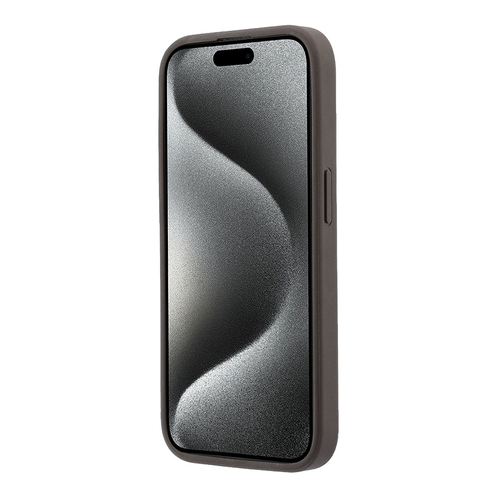 Apple iPhone 15 Pro Kılıf Guess Orjinal Lisanslı M-safe Kabartmalı 4G Desenli Yazı Logolu Kapak