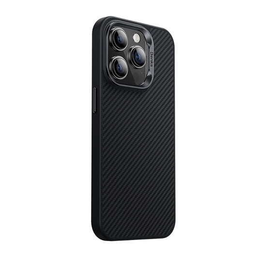 iPhone 15 Pro Kılıf Karbon Fiber Magsafe Şarj Özellikli Benks Hybrid ArmorPro 600D Kevlar Kılıf Siyah