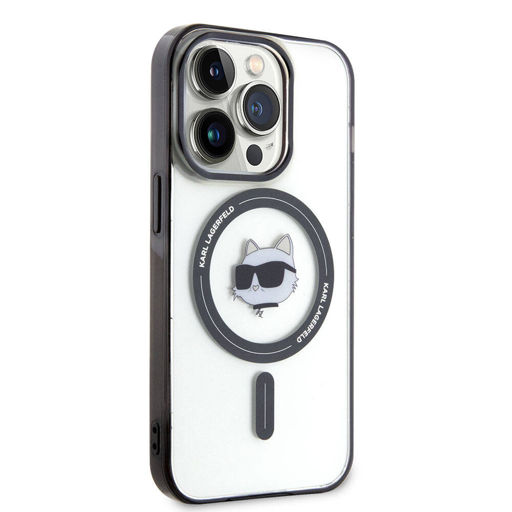 Apple iPhone 15 Pro Kılıf Karl Lagerfeld M-safe Şarj Özellikli IML Choupette Orjinal Lisanslı Kapak