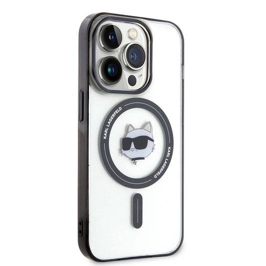 Apple iPhone 15 Pro Kılıf Karl Lagerfeld M-safe Şarj Özellikli IML Choupette Orjinal Lisanslı Kapak