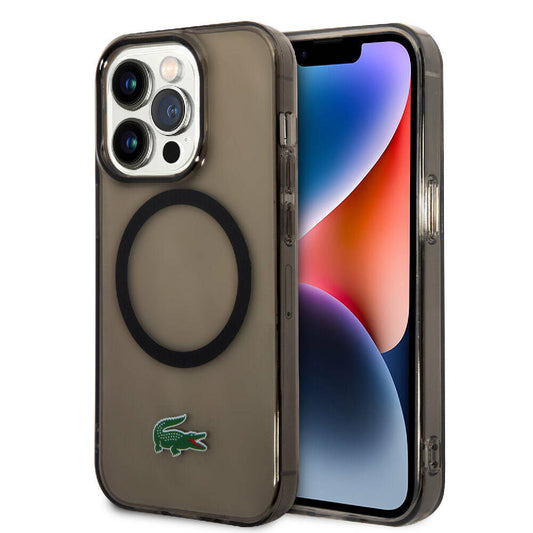 iPhone 15 Pro Kılıf Lacoste Orjinal Lisanslı Magsafe Şarj Özellikli Transparan Timsah Logo Baskılı Kılıf Yeşil