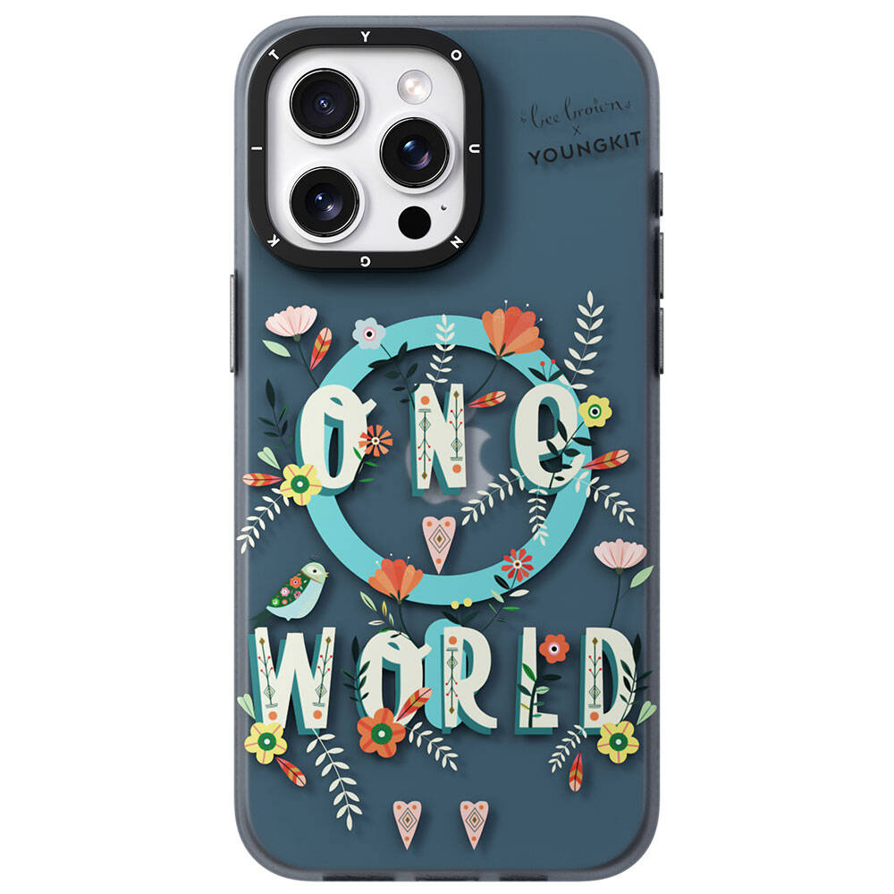 iPhone 15 Pro Kılıf Magsafe Şarj Özellikli Bee Brown Tasarımlı Youngkit Colorful Life Serisi Kılıf Turkuaz