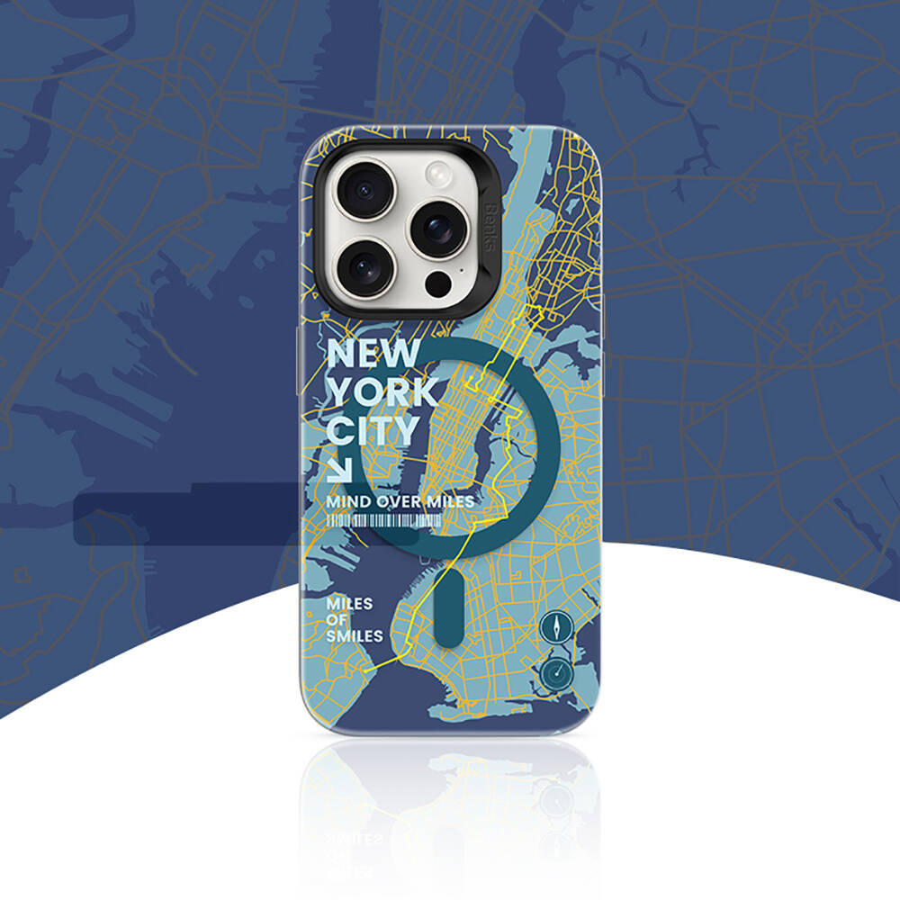 iPhone 15 Pro Kılıf Magsafe Şarj Özellikli Benks City Serisi Kılıf Mavi