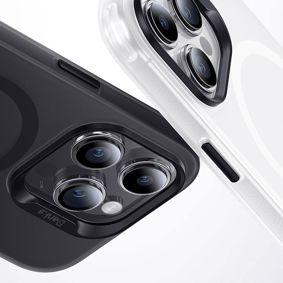 iPhone 15 Pro Kılıf Magsafe Şarj Özellikli Benks Lucid Armor Kılıf Gri