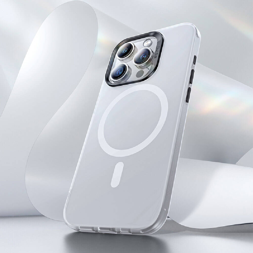 iPhone 15 Pro Kılıf Magsafe Şarj Özellikli Benks Lucid Armor Kılıf Beyaz