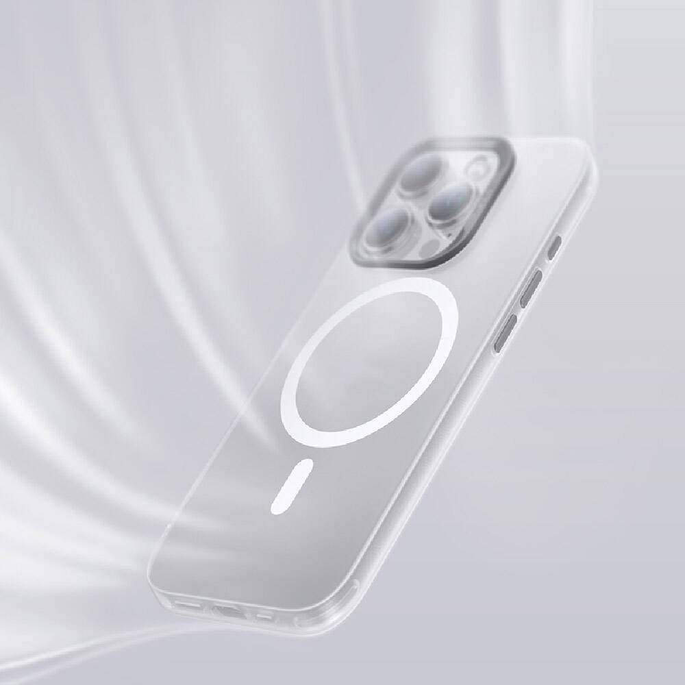 iPhone 15 Pro Kılıf Magsafe Şarj Özellikli Benks Lucid Armor Kılıf Beyaz