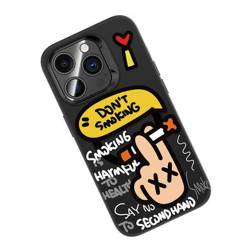 iPhone 15 Pro Kılıf Magsafe Şarj Özellikli Benks No Smoking Kılıf Siyah