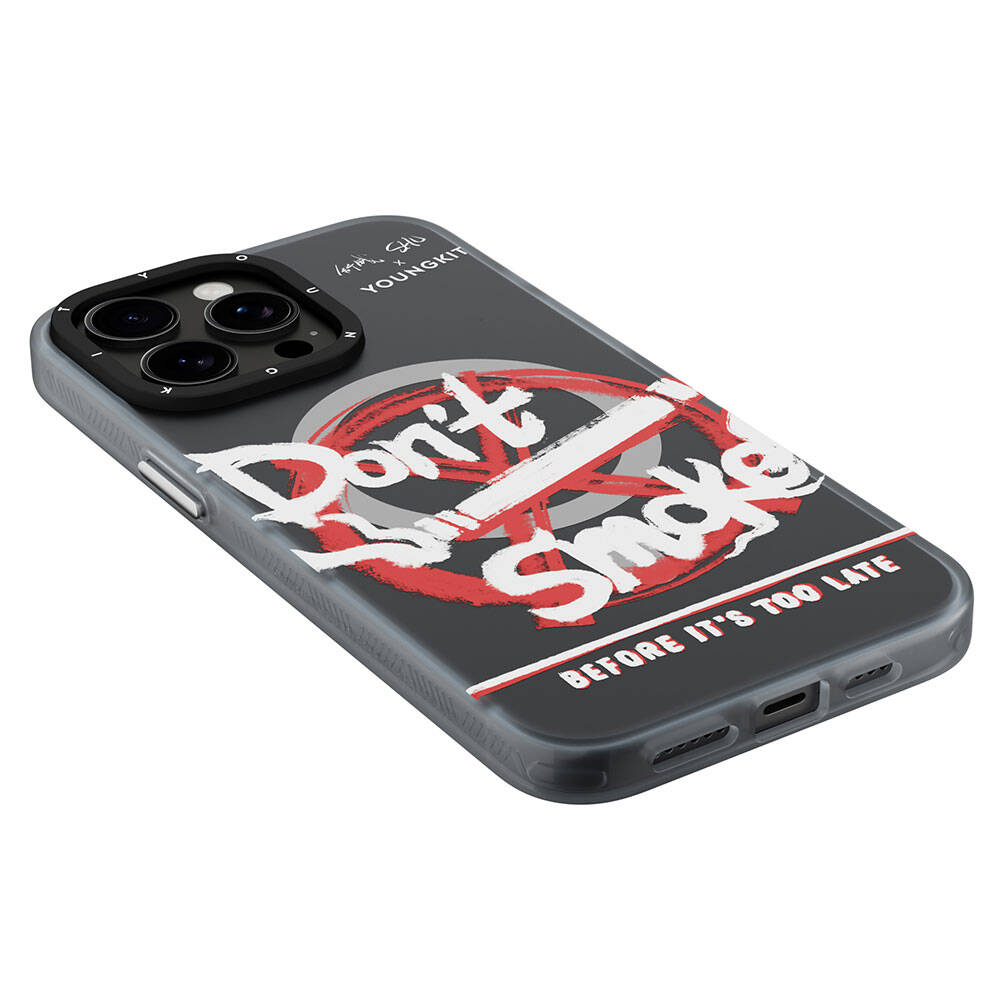 iPhone 15 Pro Kılıf Magsafe Şarj Özellikli Shu Tasarımlı Youngkit City Serisi Kılıf Siyah-Kırmızı