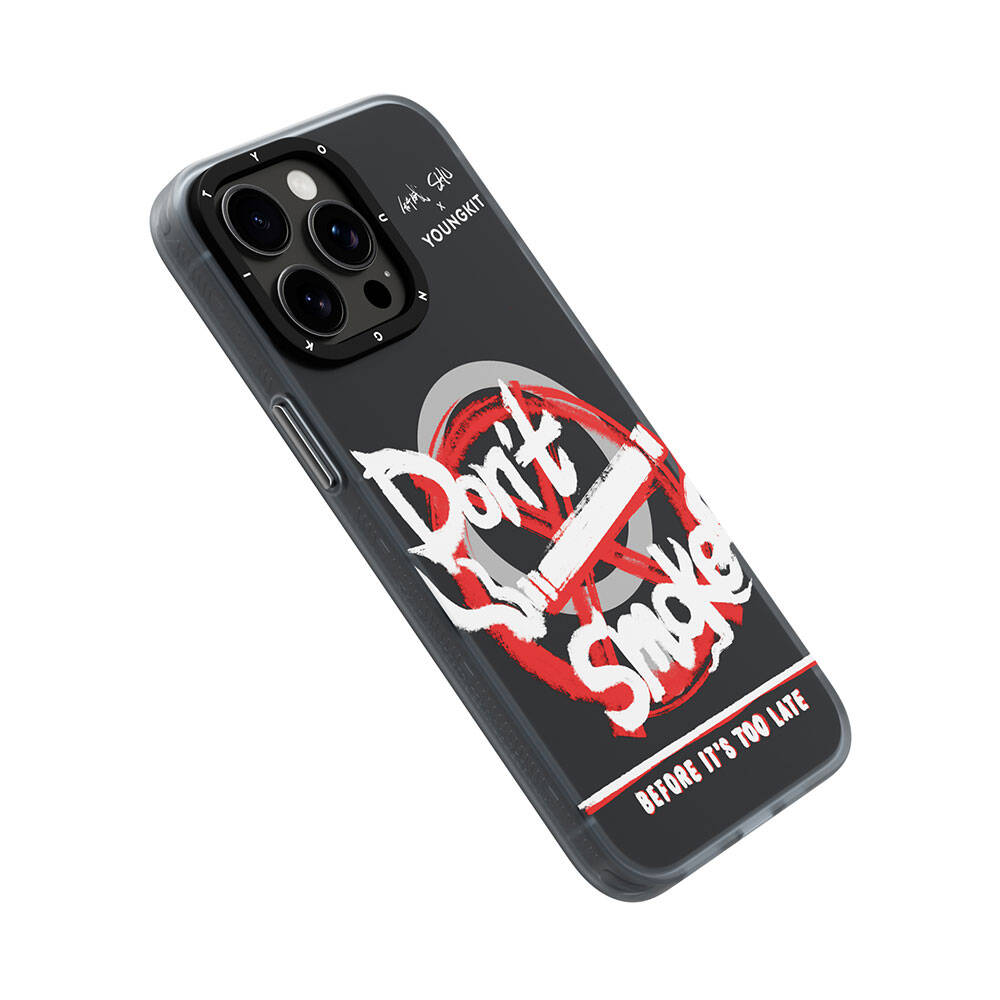 iPhone 15 Pro Kılıf Magsafe Şarj Özellikli Shu Tasarımlı Youngkit City Serisi Kılıf Siyah-Kırmızı