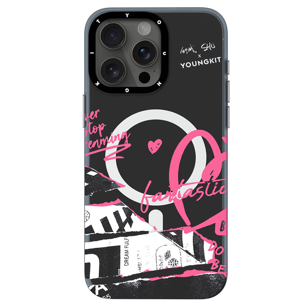 iPhone 15 Pro Kılıf Magsafe Şarj Özellikli Shu Tasarımlı Youngkit Dreamland Serisi Kılıf Siyah