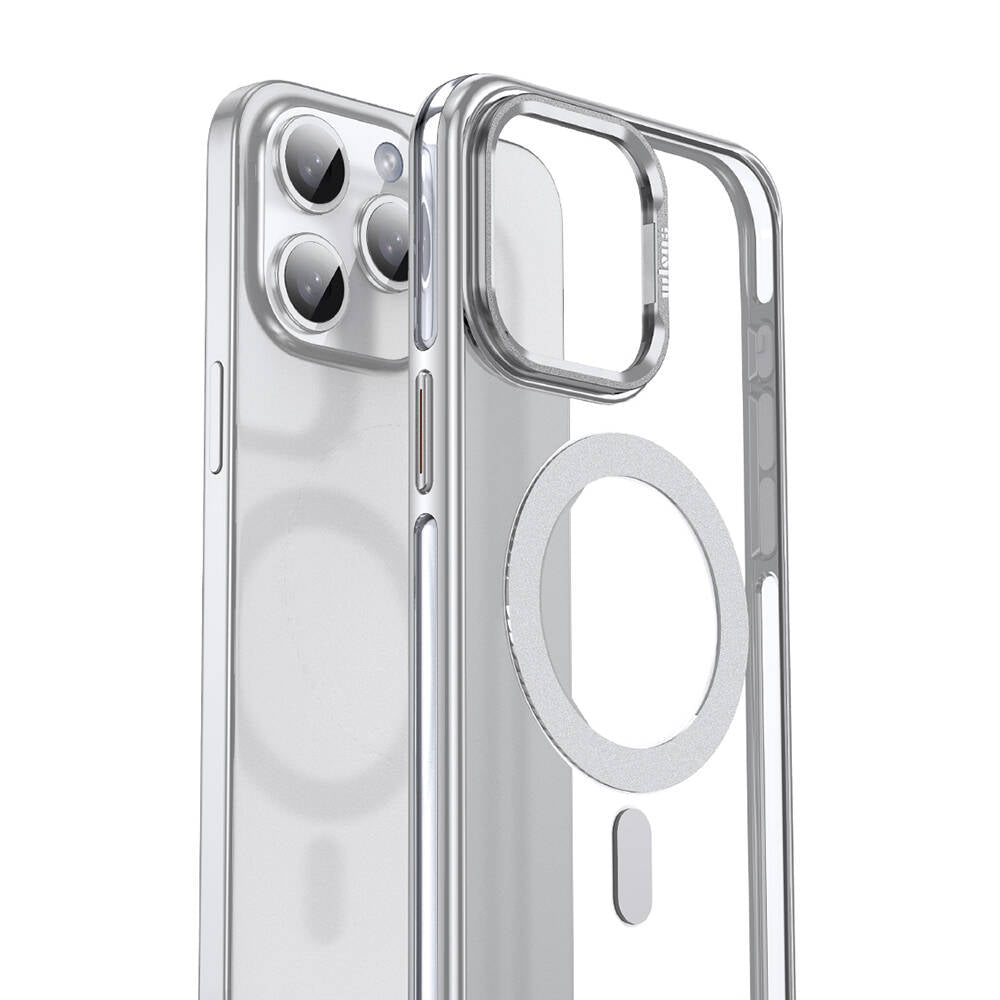 iPhone 15 Pro Kılıf Magsafe Şarj Özellikli Wlons Standlı Efsane Kılıf Siyah