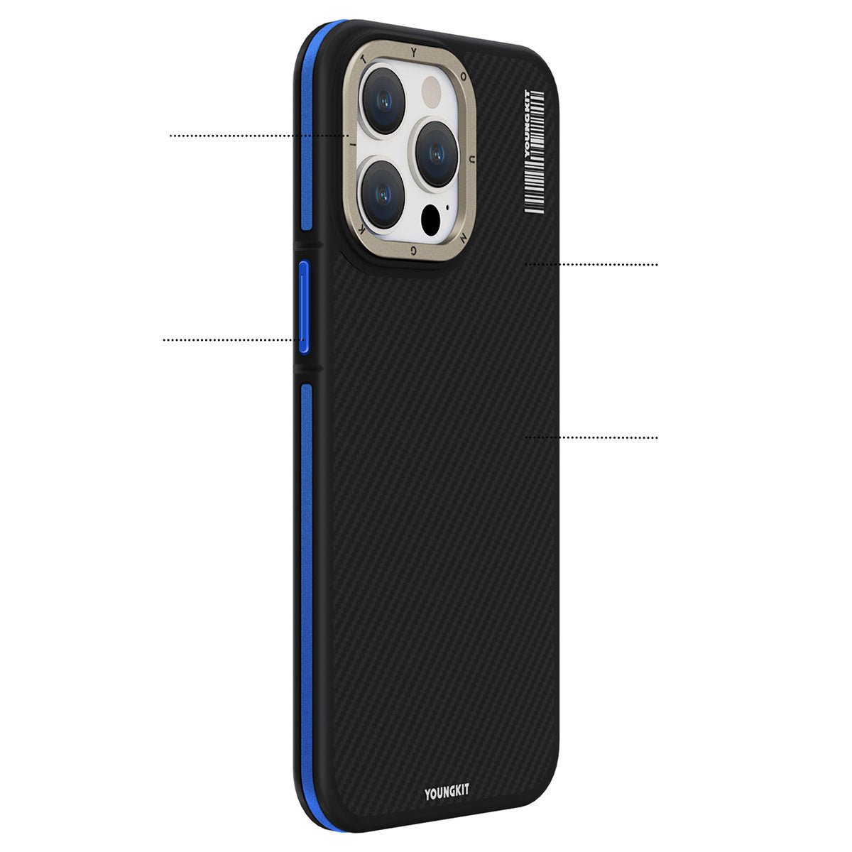 iPhone 15 Pro Kılıf Magsafe Şarj Özellikli YoungKit 600D Kevlar Kılıf Kırmızı