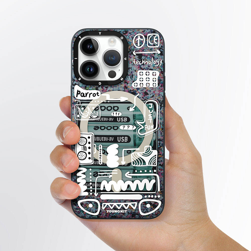 iPhone 15 Pro Kılıf Magsafe Şarj Özellikli Youngkit Dark Matter Serisi Kılıf Turkuaz