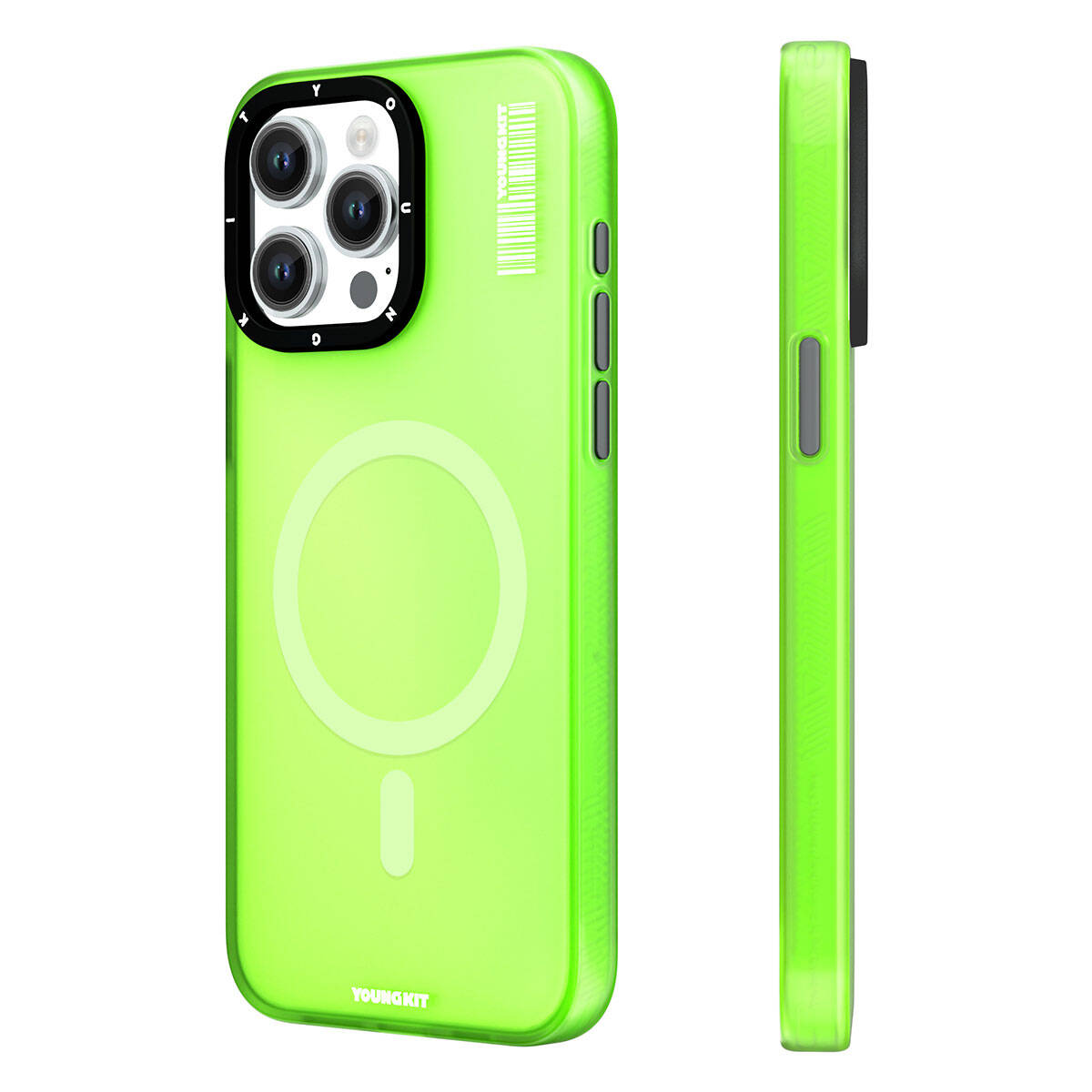 iPhone 15 Pro Kılıf Magsafe Şarj Özellikli Youngkit Hidden Sand Serisi Kılıf Yeşil