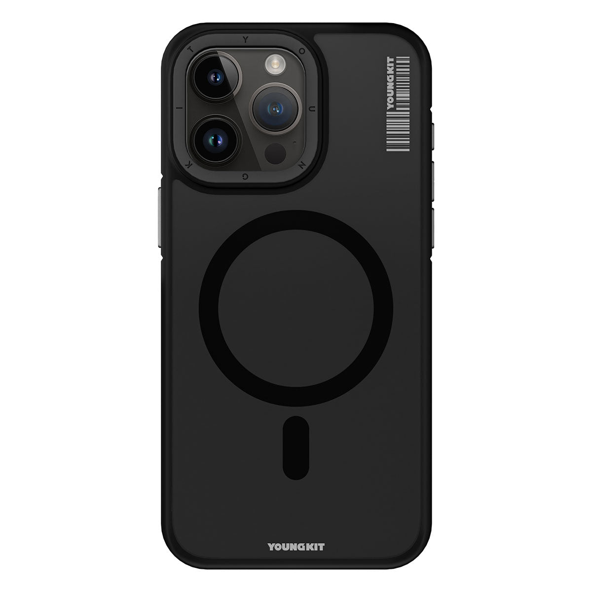 iPhone 15 Pro Kılıf Magsafe Şarj Özellikli Youngkit Rock Sand Serisi Kılıf Gri