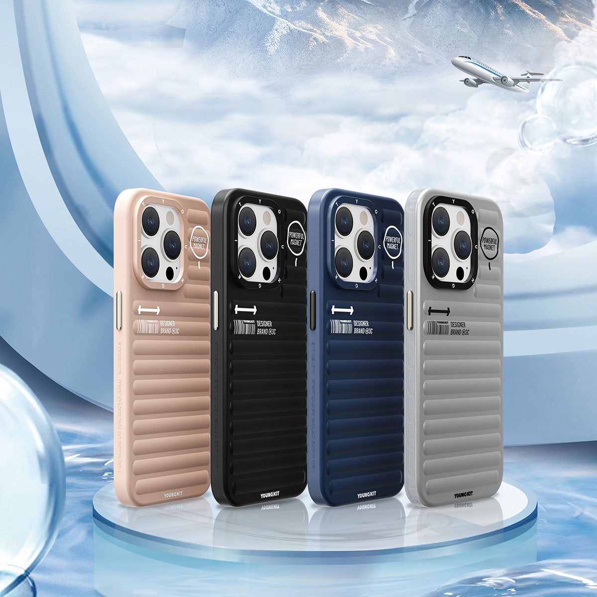 iPhone 15 Pro Kılıf Mat Renkli Tasarım YoungKit Original Serisi Kılıf Siyah