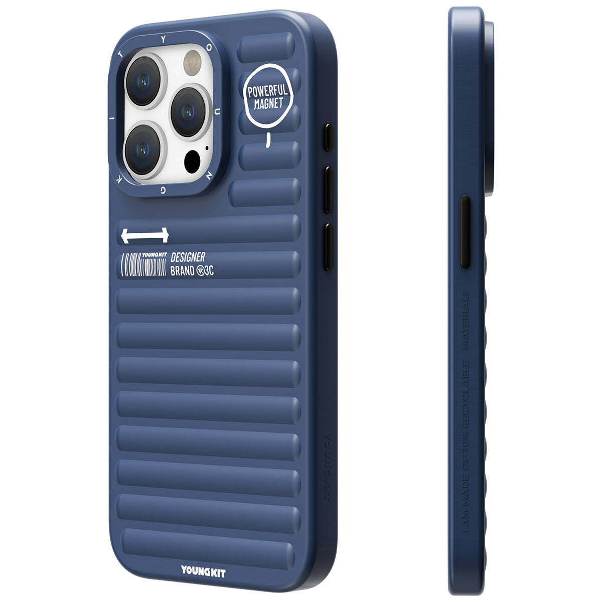 iPhone 15 Pro Kılıf Mat Renkli Tasarım YoungKit Original Serisi Kılıf Siyah