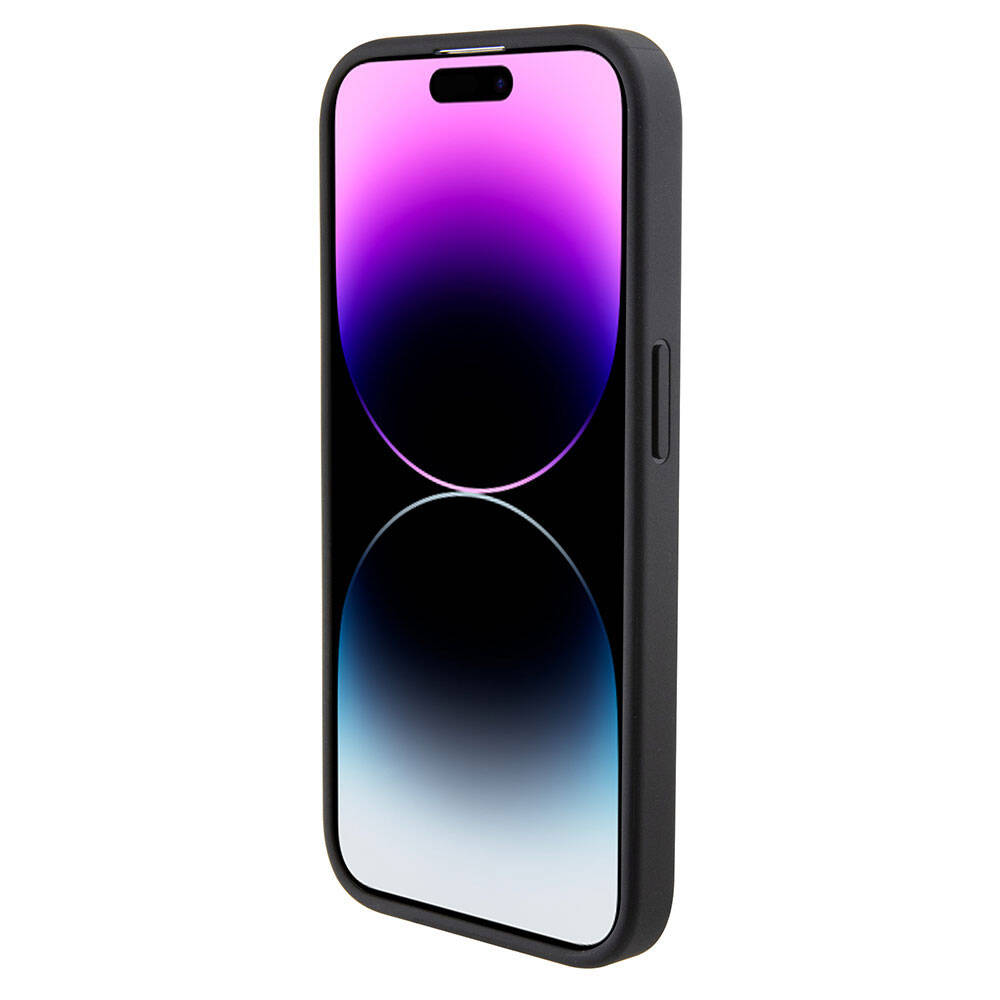 iPhone 15 Pro Kılıf Mercedes Benz Orjinal Lisanslı Magsafe Şarj Özellikli Baskı Logolu Paralel Çizgi Desenli Deri Kılıf Siyah