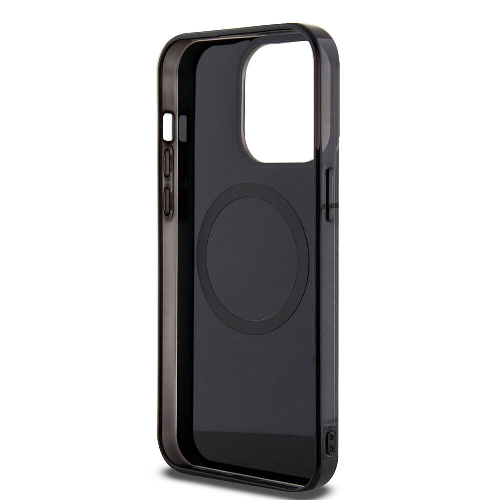 iPhone 15 Pro Kılıf Mercedes Benz Orjinal Lisanslı Magsafe Şarj Özellikli Çift Katmanlı Paralel Çizgi Desenli Kılıf Siyah