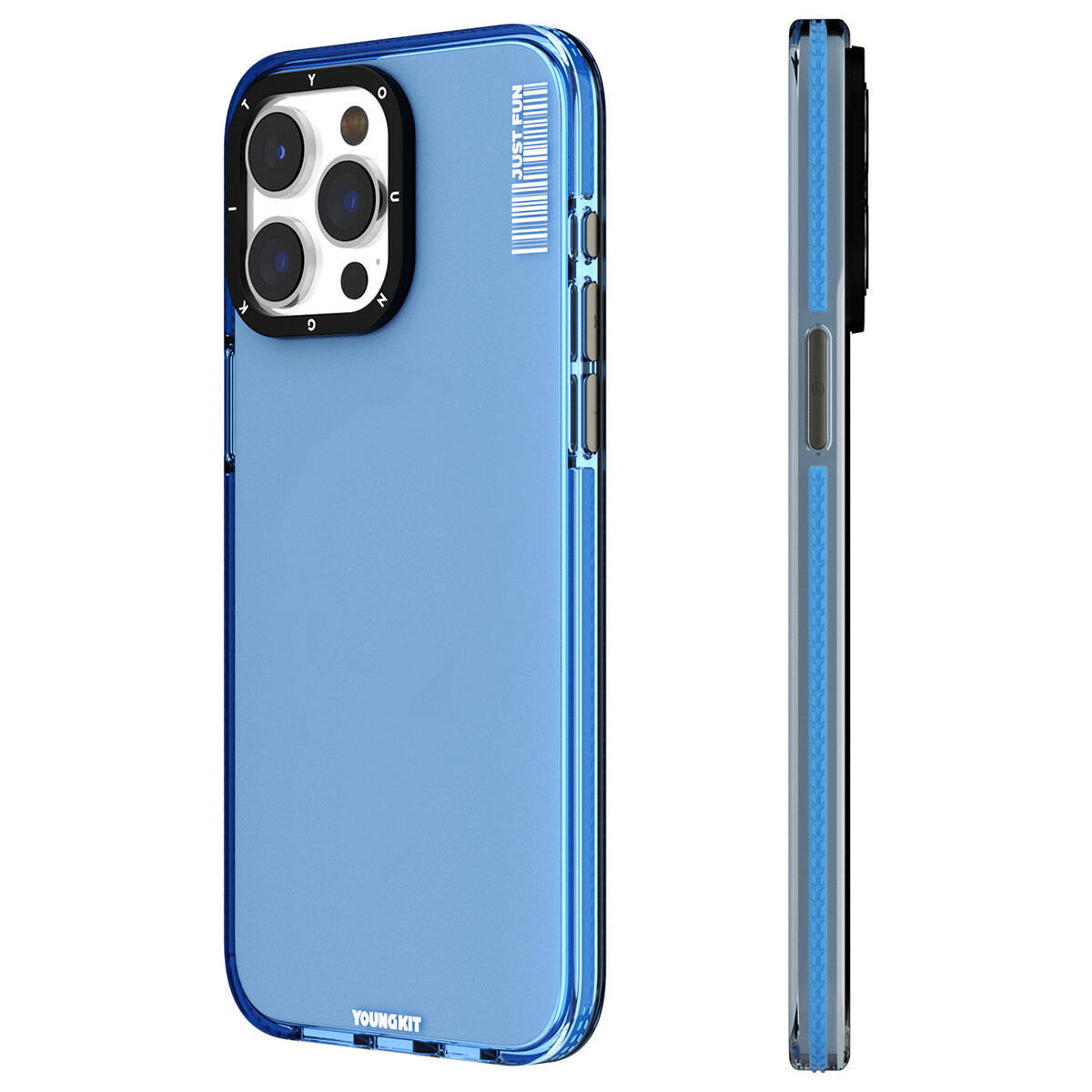 iPhone 15 Pro Kılıf Pürüzsüz Düz Arka Yüzey YoungKit Crystal Color Serisi Kılıf Renksiz