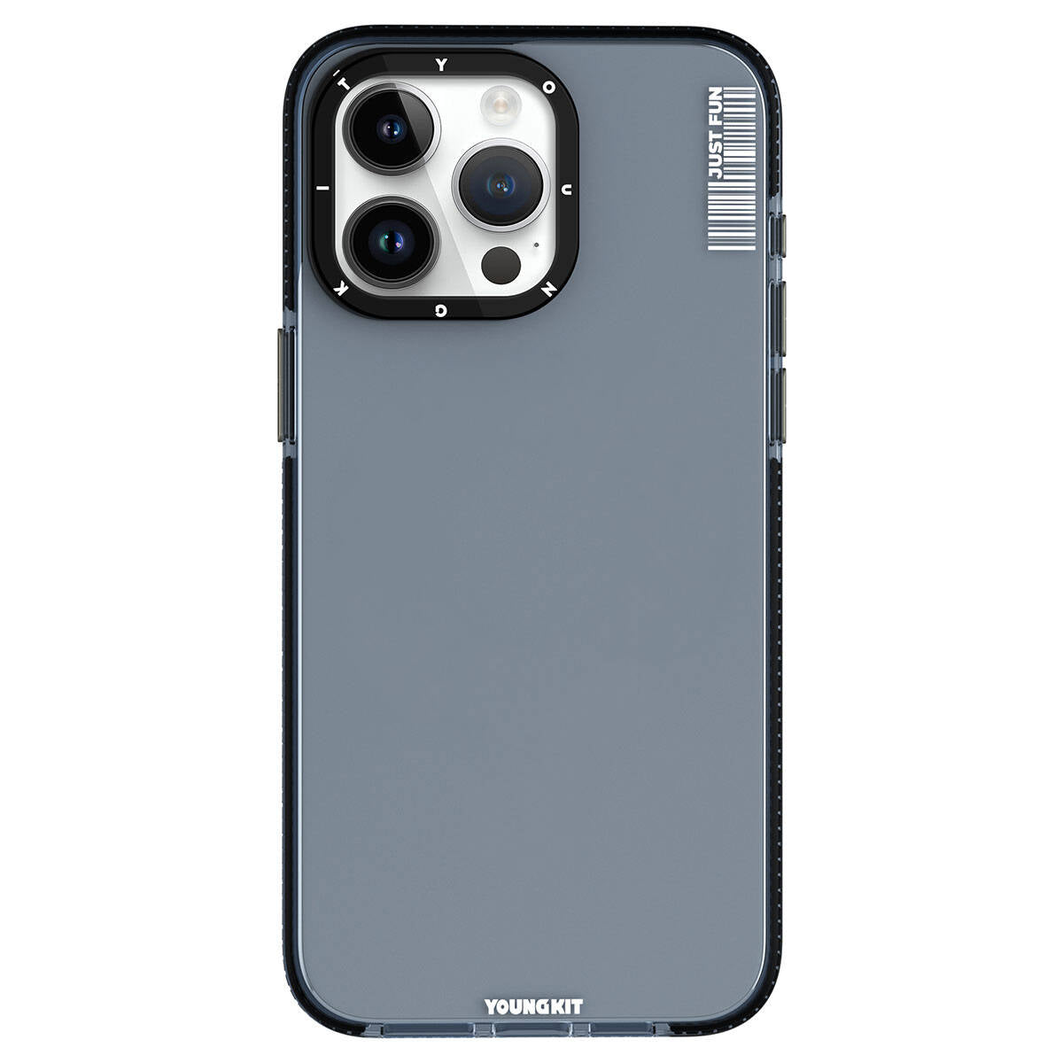 iPhone 15 Pro Kılıf Pürüzsüz Düz Arka Yüzey YoungKit Crystal Color Serisi Kılıf Siyah