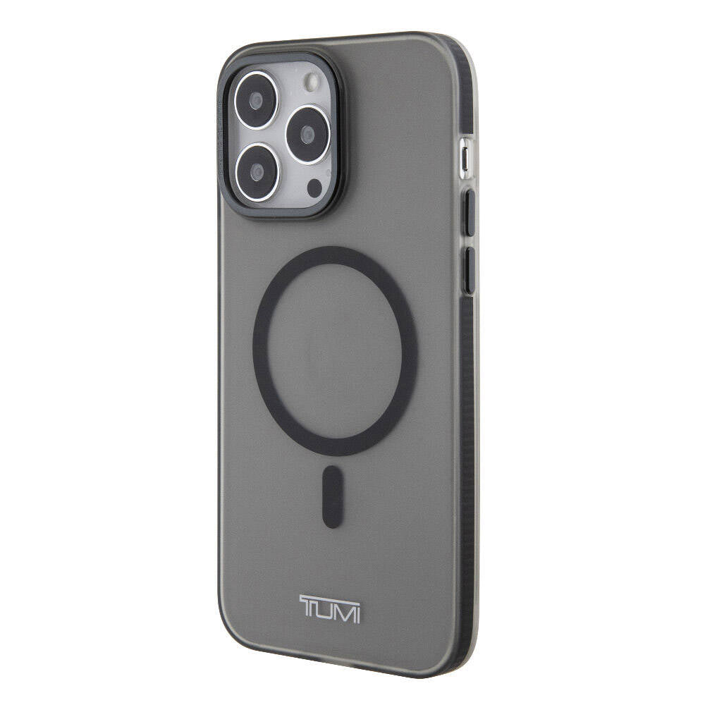 iPhone 15 Pro Kılıf TUMI Orjinal Lisanslı Magsafe Şarj Özellikli Buzlu Mat Kılıf Siyah