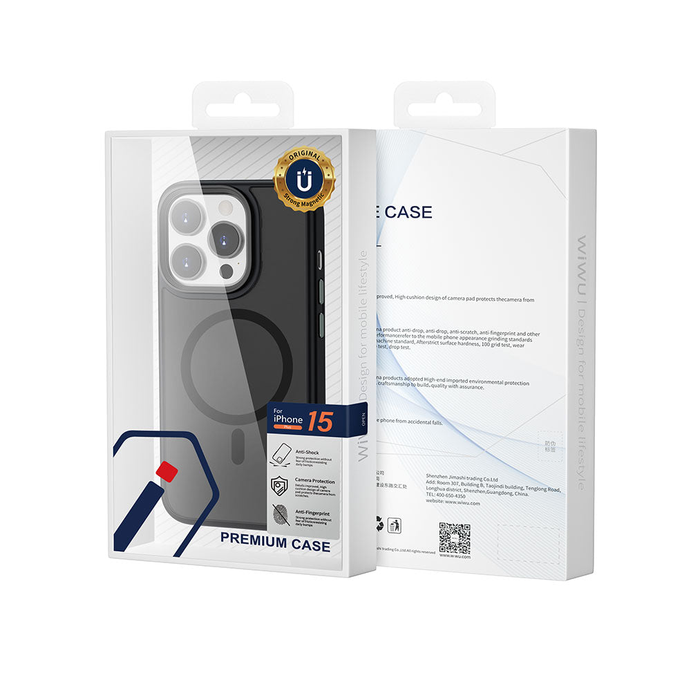 iPhone 15 Pro Kılıf Wiwu FGG-011 Magsafe Şarj Özellikli Kamera Korumalı Kılıf Siyah