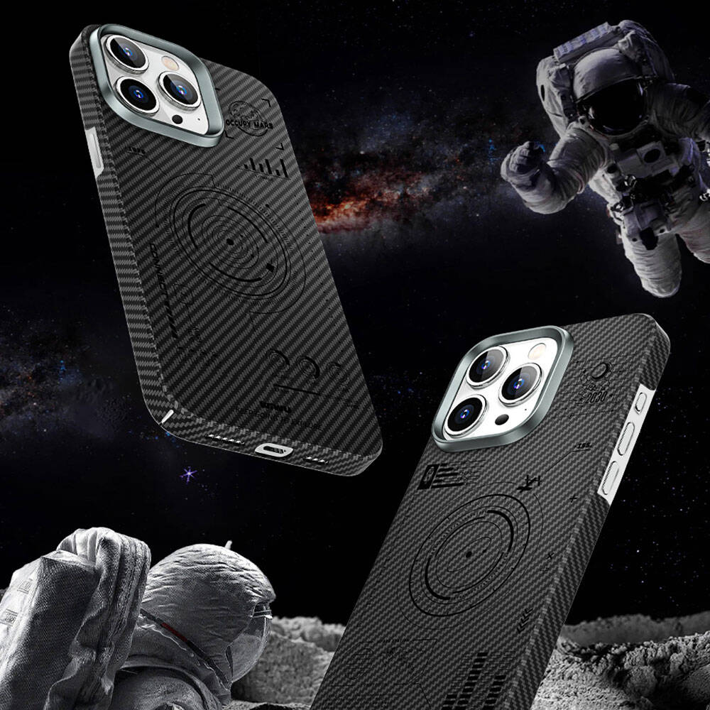 iPhone 15 Pro Kılıf Wiwu KJZ-017 Karbon Fiber 600D Explore Kevlar Kılıf Siyah
