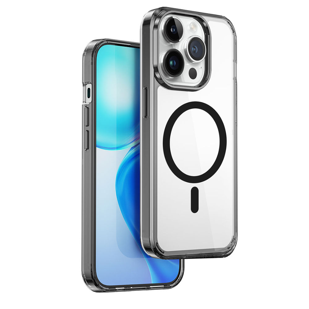iPhone 15 Pro Kılıf Wiwu MCC-101 Magnetic Crystal Sert PC Kılıf Siyah