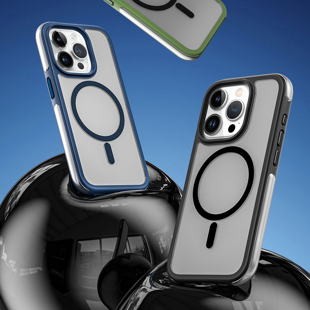 iPhone 15 Pro Kılıf Wiwu ZKK-012 Magsafe Şarj Özellikli Air Cushion Kılıf Mavi