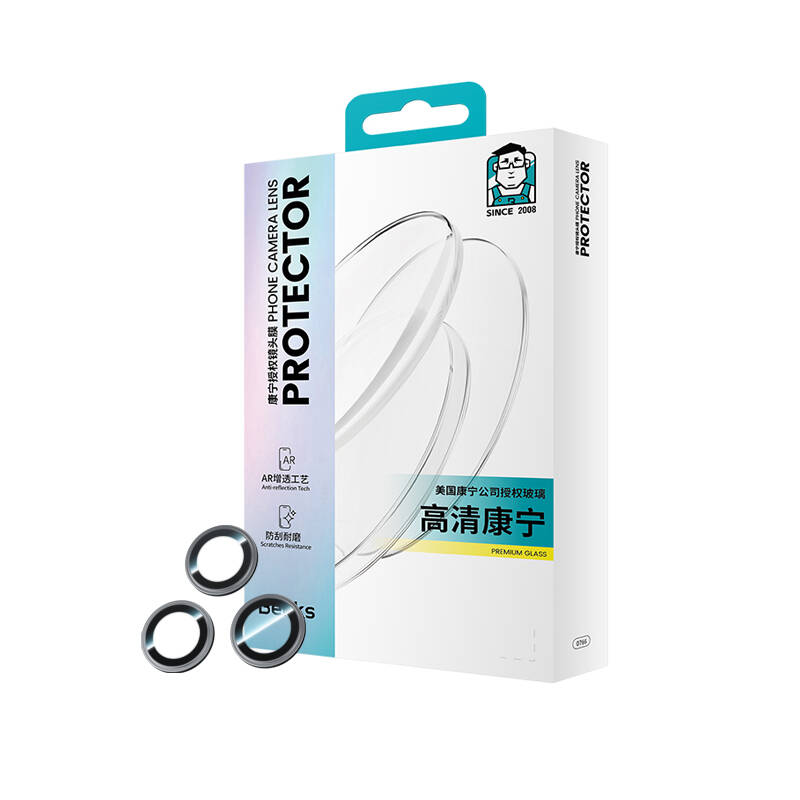 iPhone 15 Pro Max Benks King Kong Corning Kamera Lens Koruyucu Mavi