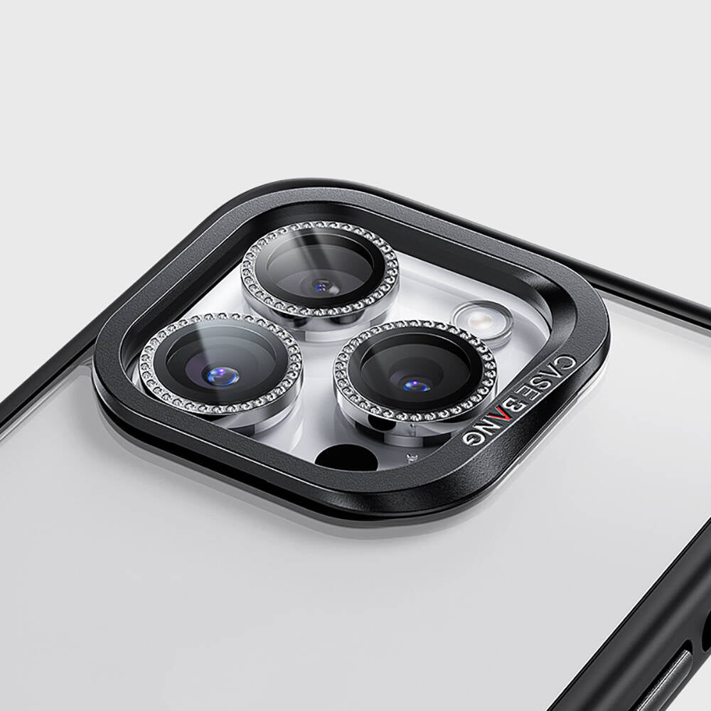 iPhone 15 Pro Max Casebang Gem Kamera Lens Koruyucu Gümüş