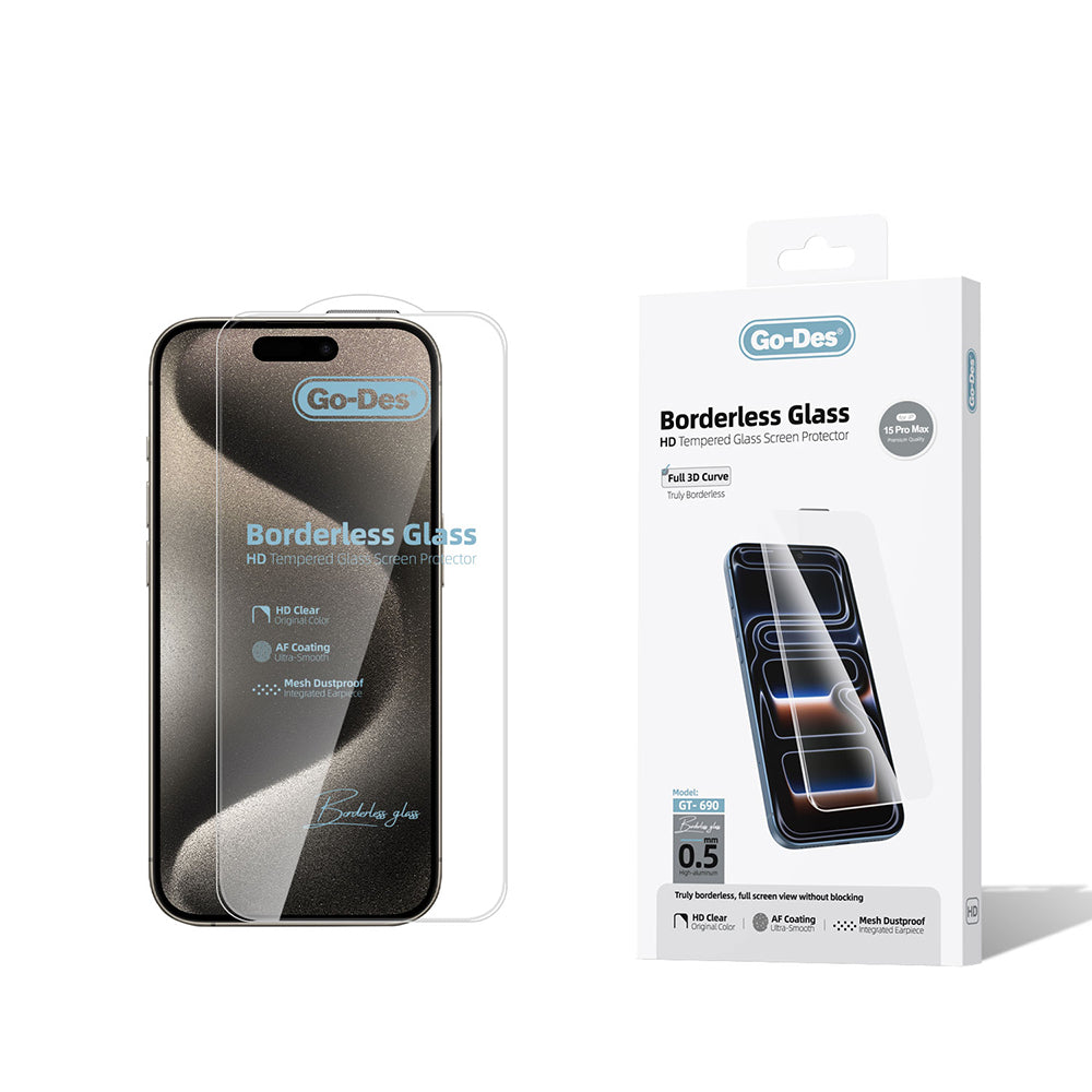 Apple iPhone 15 Pro Max Go Des Borderless Temperli Cam Ekran Koruyucu