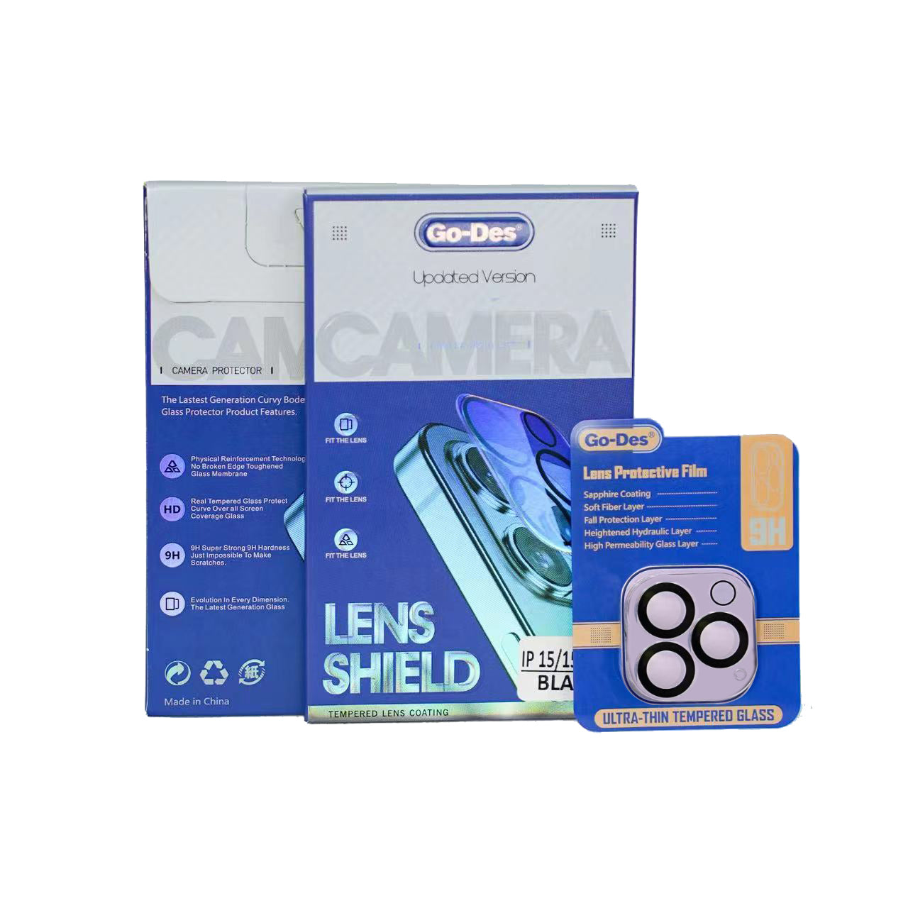 iPhone 15 Pro Max Go Des Lens Shield CL-14 Kamera Lens Koruyucu Renksiz