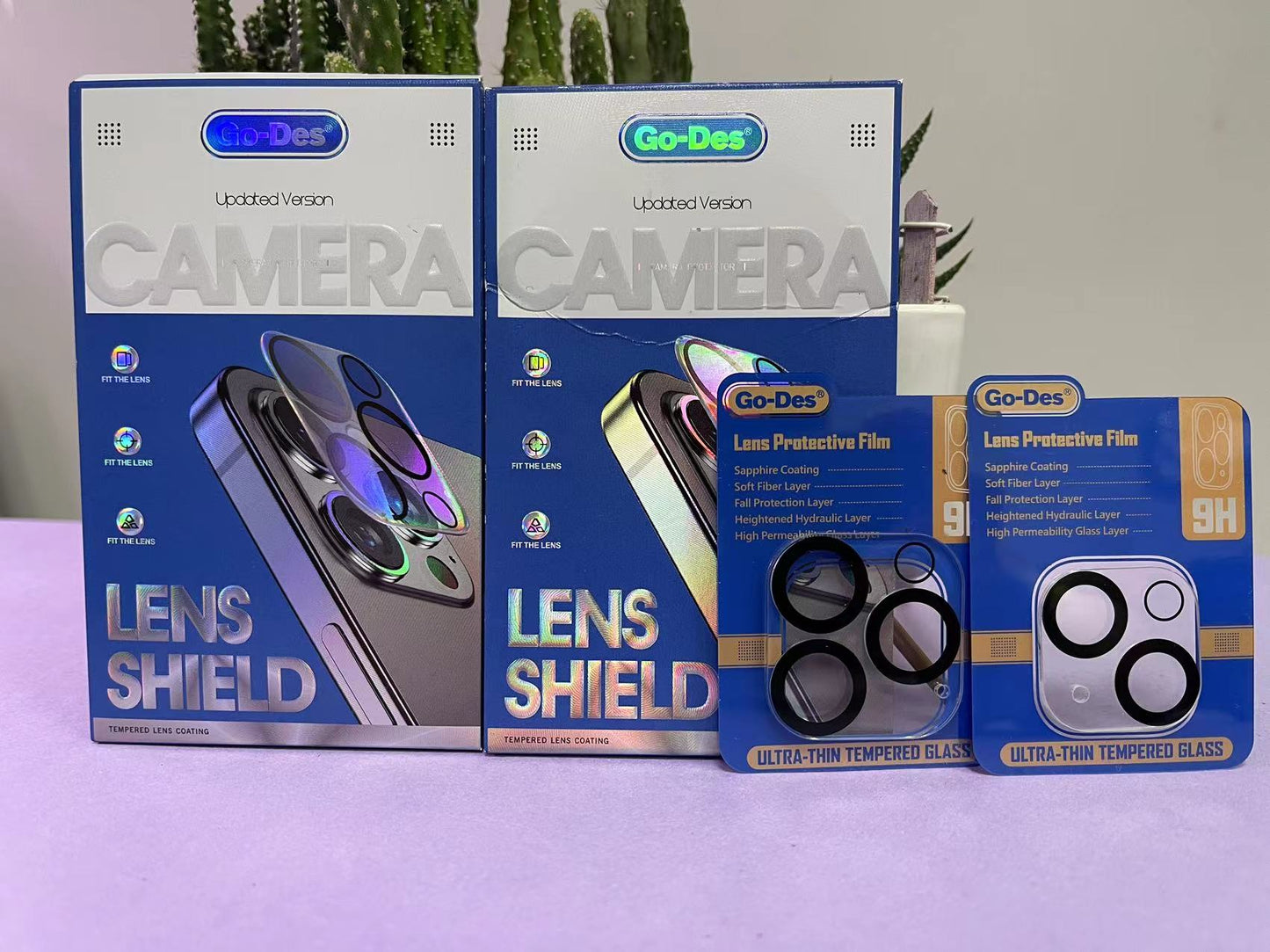 iPhone 15 Pro Max Go Des Lens Shield CL-14 Kamera Lens Koruyucu Renksiz