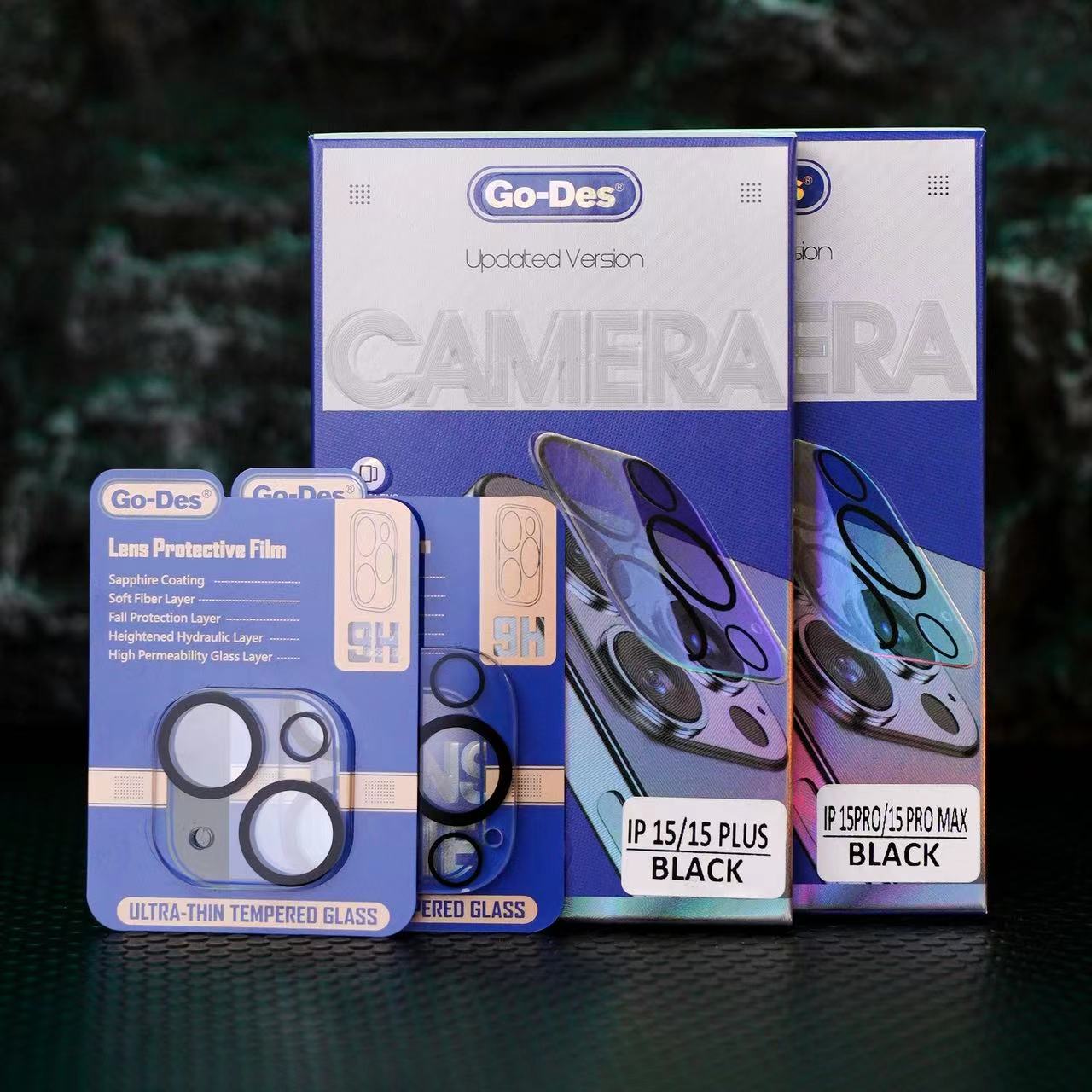 iPhone 15 Pro Max Go Des Lens Shield CL-14 Kamera Lens Koruyucu Renksiz