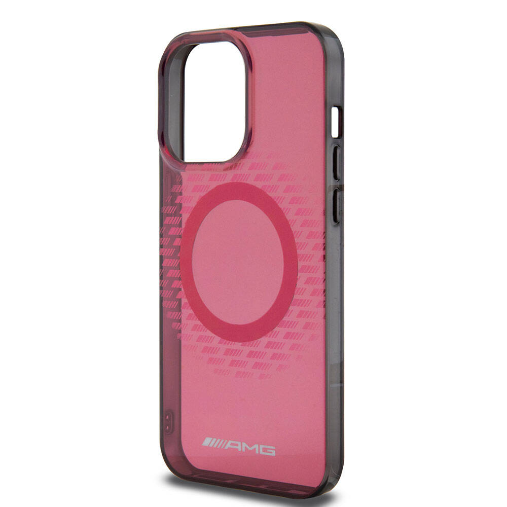 iPhone 15 Pro Max Kılıf AMG Orjinal Lisanslı Magsafe Şarj Özellikli Eşkenar Dörtgen Desenli Transparan Kılıf Renksiz