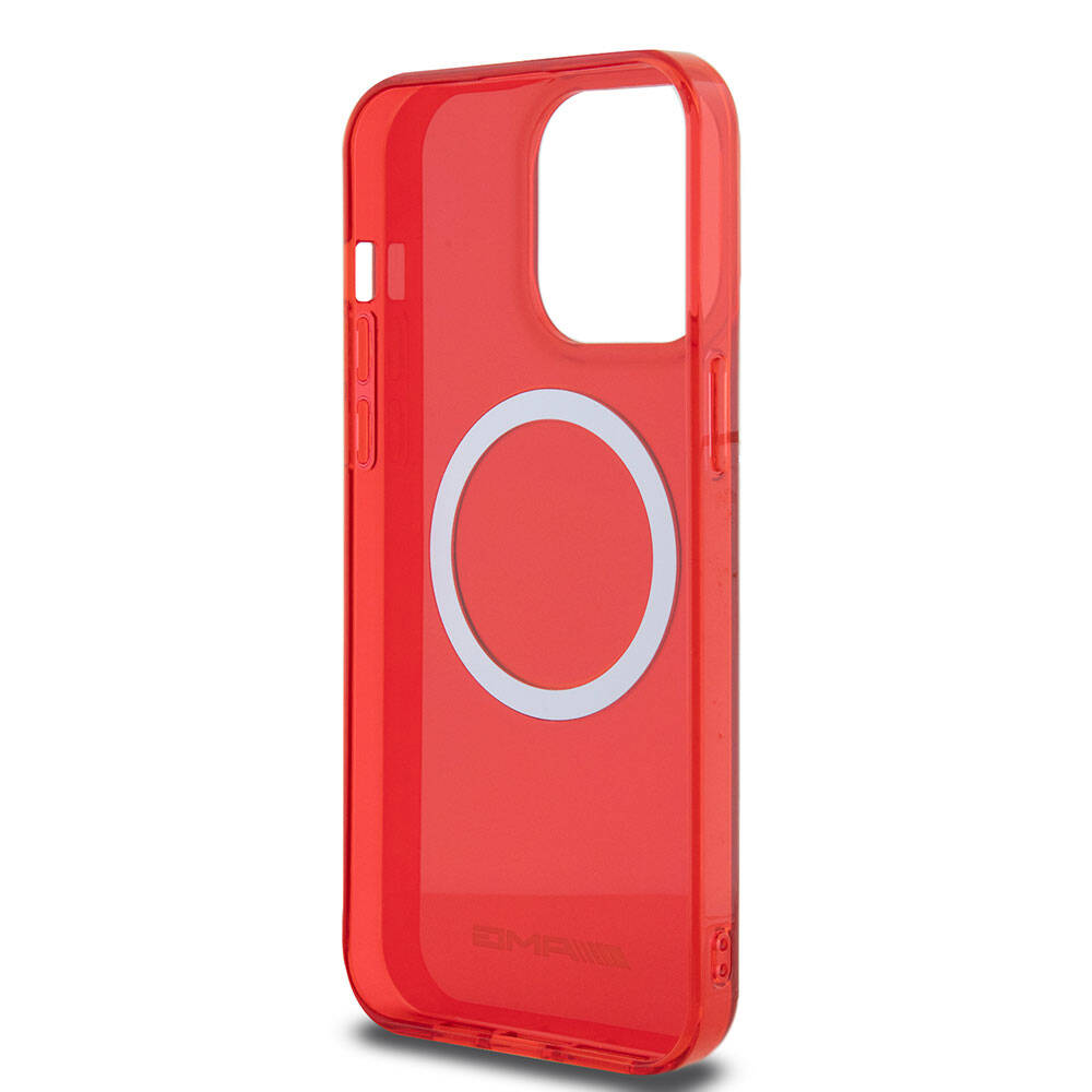 iPhone 15 Pro Max Kılıf AMG Orjinal Lisanslı Magsafe Şarj Özellikli Transparan Kılıf Turuncu