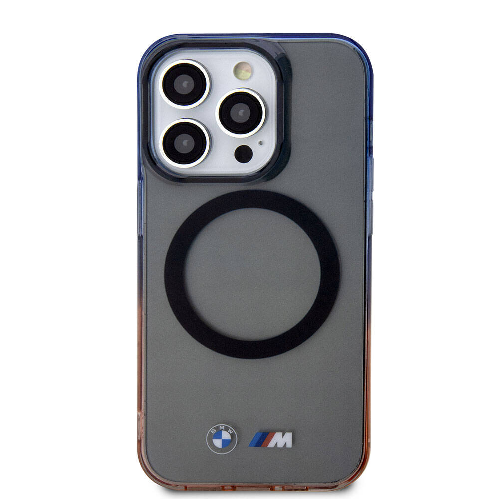 iPhone 15 Pro Max Kılıf BMW Magsafe Şarj Özellikli Transparan Renkli Çerçeveli Orjinal Lisanslı Kılıf Gri