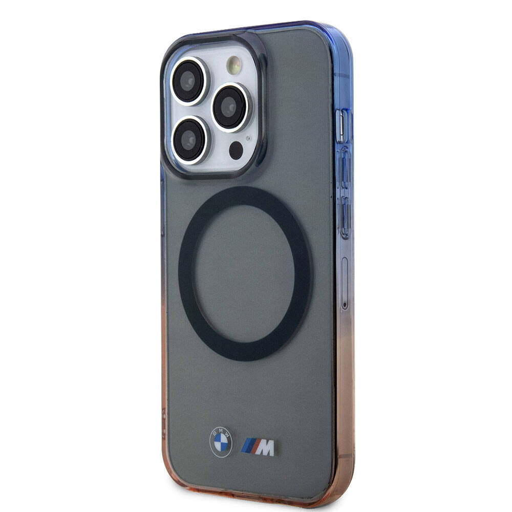 iPhone 15 Pro Max Kılıf BMW Magsafe Şarj Özellikli Transparan Renkli Çerçeveli Orjinal Lisanslı Kılıf Gri